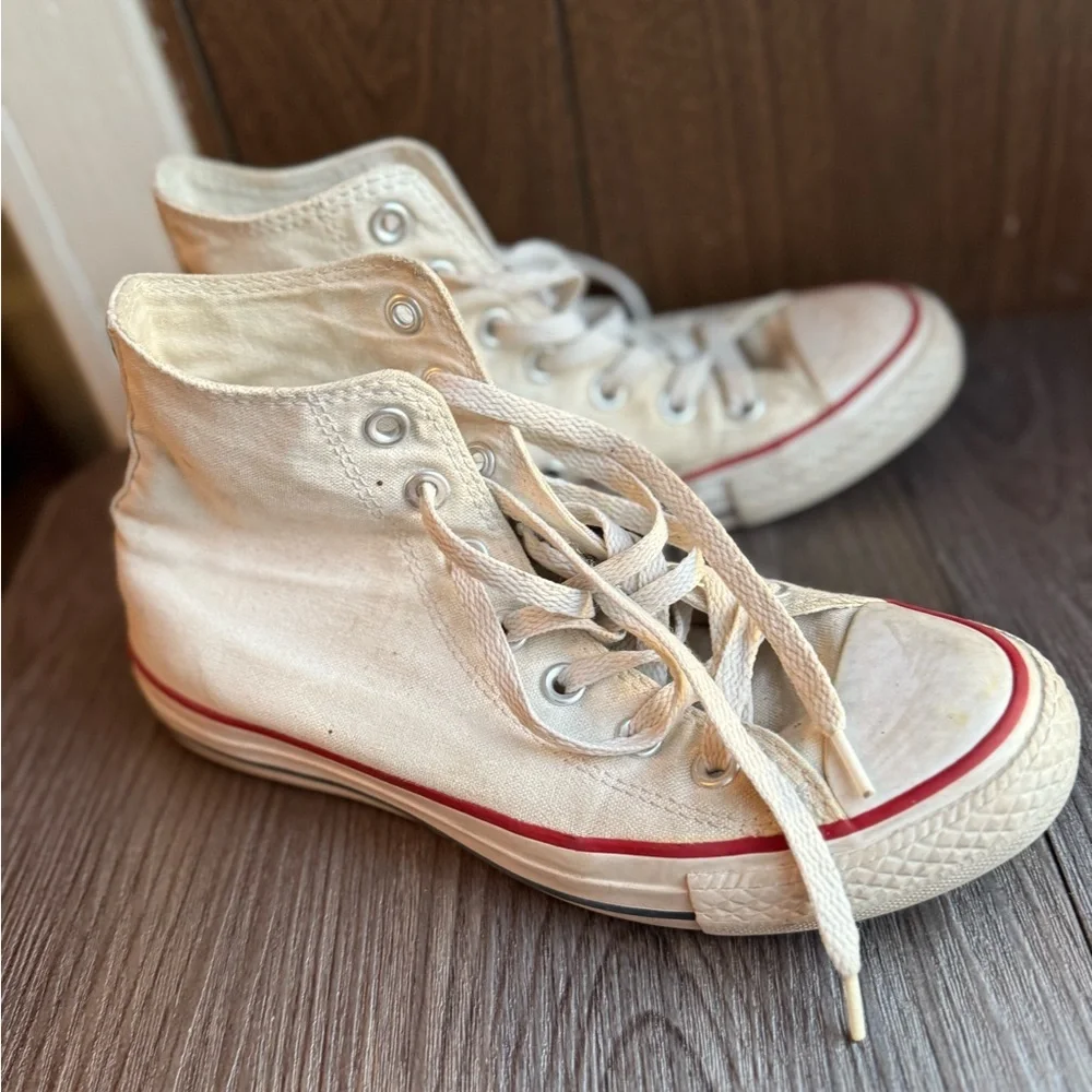 Converse Chuck Taylor All Star High‎ Mens 4.5 shoes White vintage - Picture 3 of 8